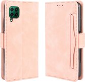 Voor Huawei nova 7i / P40 lite / Nova 6SE Wallet Style Skin Feel Calf Pattern Leather Case, met aparte kaartsleuf (roze)