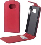 Voor Galaxy S6 / G920 verticale flip magnetische snap lederen tas (rood)
