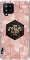 Casetastic Samsung Galaxy A42 (2020) 5G Hoesje - Softcover Hoesje met Design - She Believed She Could So She Did Print