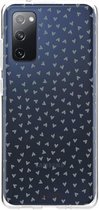 Casetastic Samsung Galaxy S20 FE 4G/5G Hoesje - Softcover Hoesje met Design - Green Hearts Transparant Print