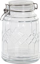 Voorraadpot/weckpot 1350 ml glas met metalen beugelsluiting - Conservenpot
