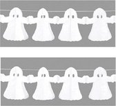 Halloween - 2x Spook slinger van papier 4 meter - Halloween/horror decoratie/versiering