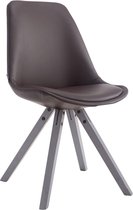 CLP Laval Bezoekersstoel - Vierkant - Kunstleer grijs bruin