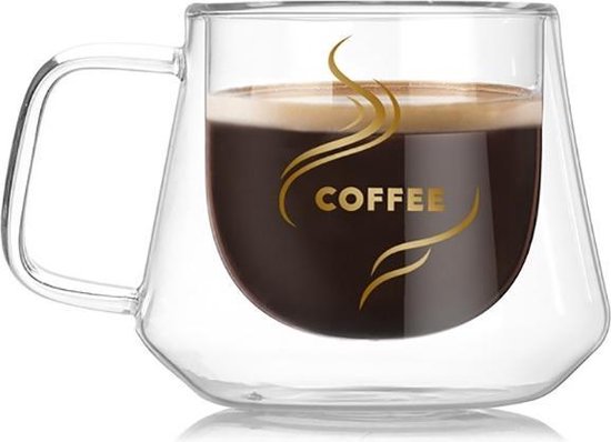 Vooruitzicht regelmatig Eigendom Dubbele wand mok Office mokken warmte-isolatie dubbele koffie mok koffie  glas beker ... | bol.com