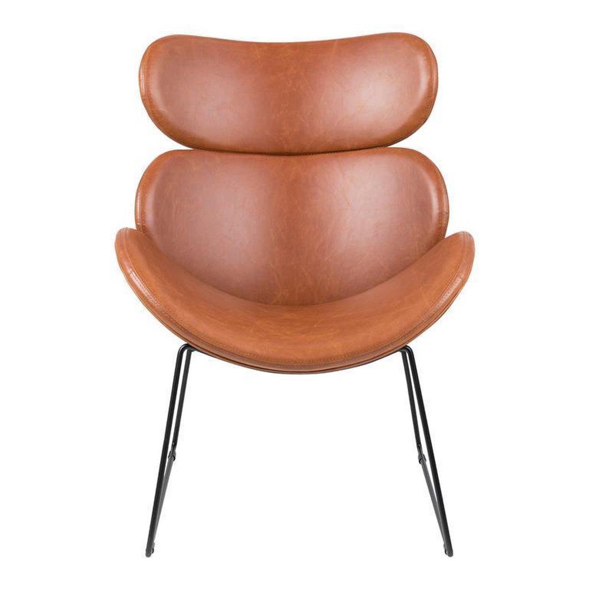 Giga Living Fauteuil Bjorli - PU Leer Bruin/Zwart - 78,5x69x90,5cm