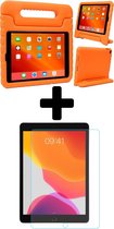 iPad 10.2 2019 Kinderhoes Kidscase Hoesje + Screenprotector - Oranje