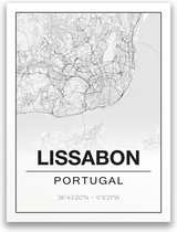 Poster/plattegrond LISSABON - 30x40cm