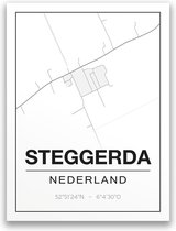 Poster/plattegrond STEGGERDA - 30x40cm
