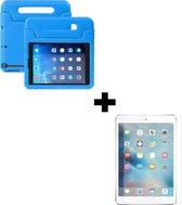 Kinderhoes Geschikt voor iPad Mini 3 Hoes Kinder Hoesje Kids Case Cover Kidsproof Met Screenprotector - Hoesje Geschikt voor iPad Mini 3 Hoesje Kinder Hoes - Blauw