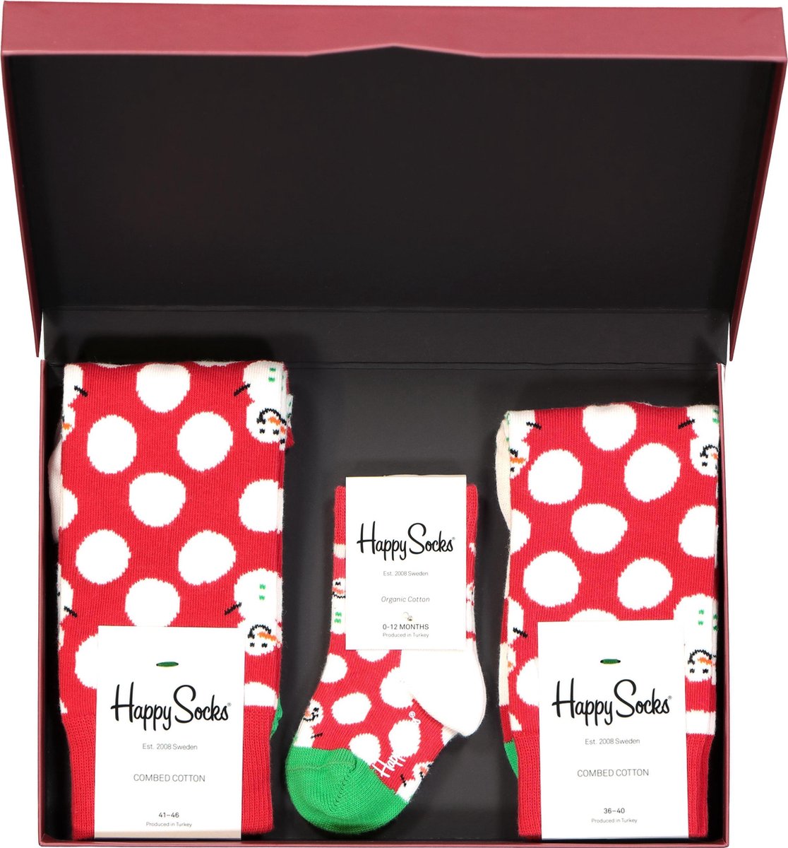 schors betreuren vleugel Happy Socks cadeauset - 3-pack Baby's eerste sneeuwpop (family pakket) |  bol.com