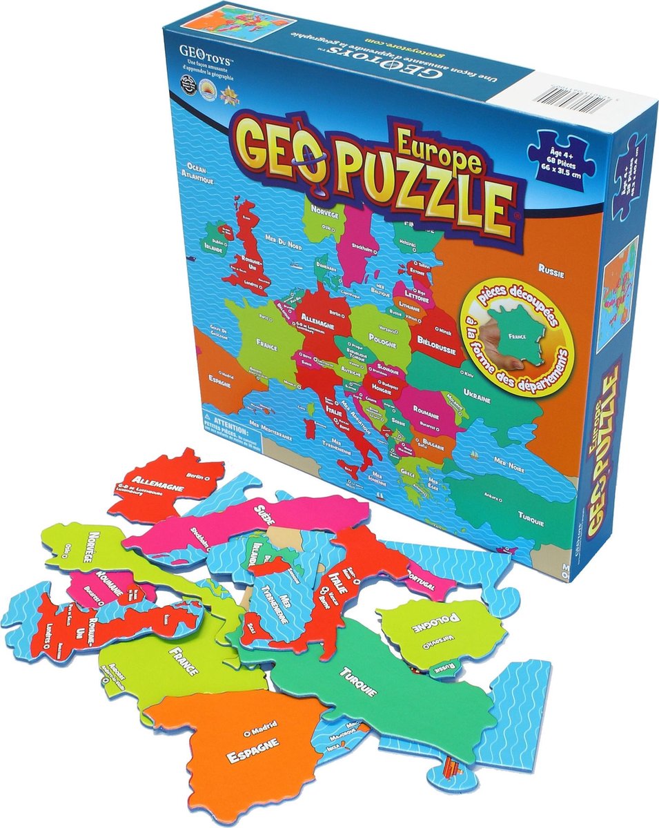 GEOToys Geopuzzel Europa - 58 puzzelstukjes - Frans