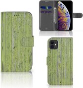 Hoesje iPhone 11 Book Style Case Green Wood