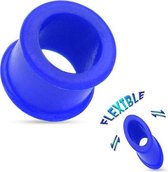 14 mm Double-flared Tunnel soft silicone blauw ©LMPiercings