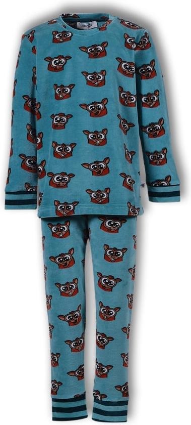 Woody jongens pyjama - ijsblauw - spookdier - 192-1-PLC-V/975 - maat 176 |  bol