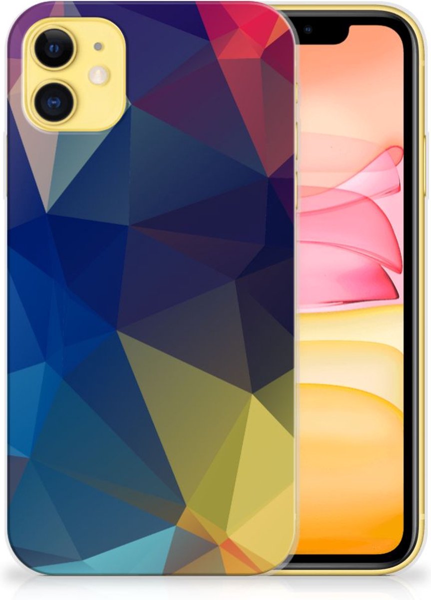 Apple iPhone 11 TPU Hoesje Polygon Dark