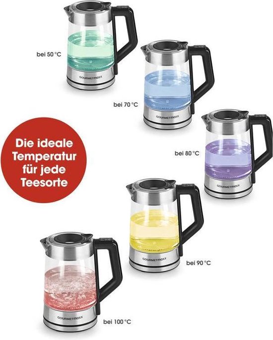 Gourmet Maxx Glazen waterkoker met Smart deksel 1,7L