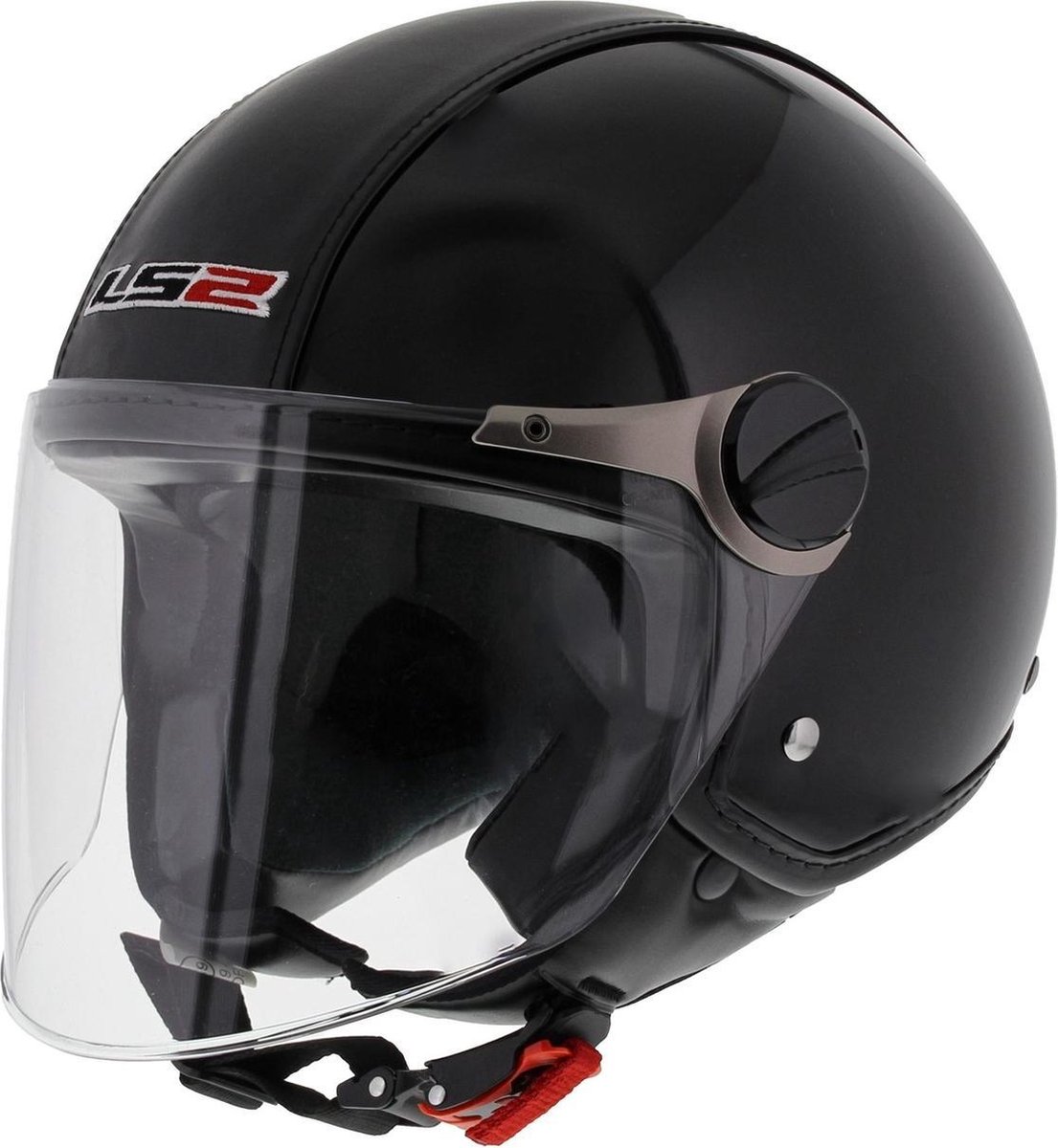 LS2 OF560 Beetle Jethelm - Motorhelm - Glans Zwart - Maat XS
