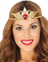 FIESTAS GUIRCA, S.L. - Metalen goudkleurige superheldin haarband voor vrouwen