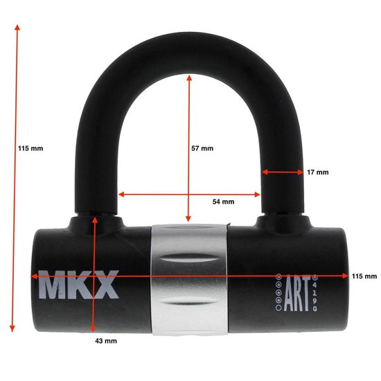 MKX-lock Motorslot Scooterslot kettingslot Loop+U-lock ART4 120cm van MK — afbeelding 4