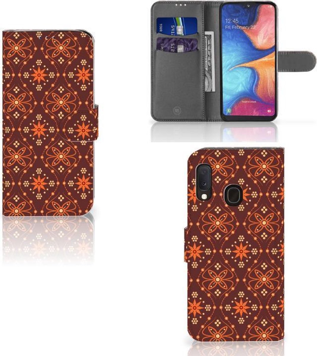 Samsung Galaxy A20e Telefoon Hoesje Batik Brown