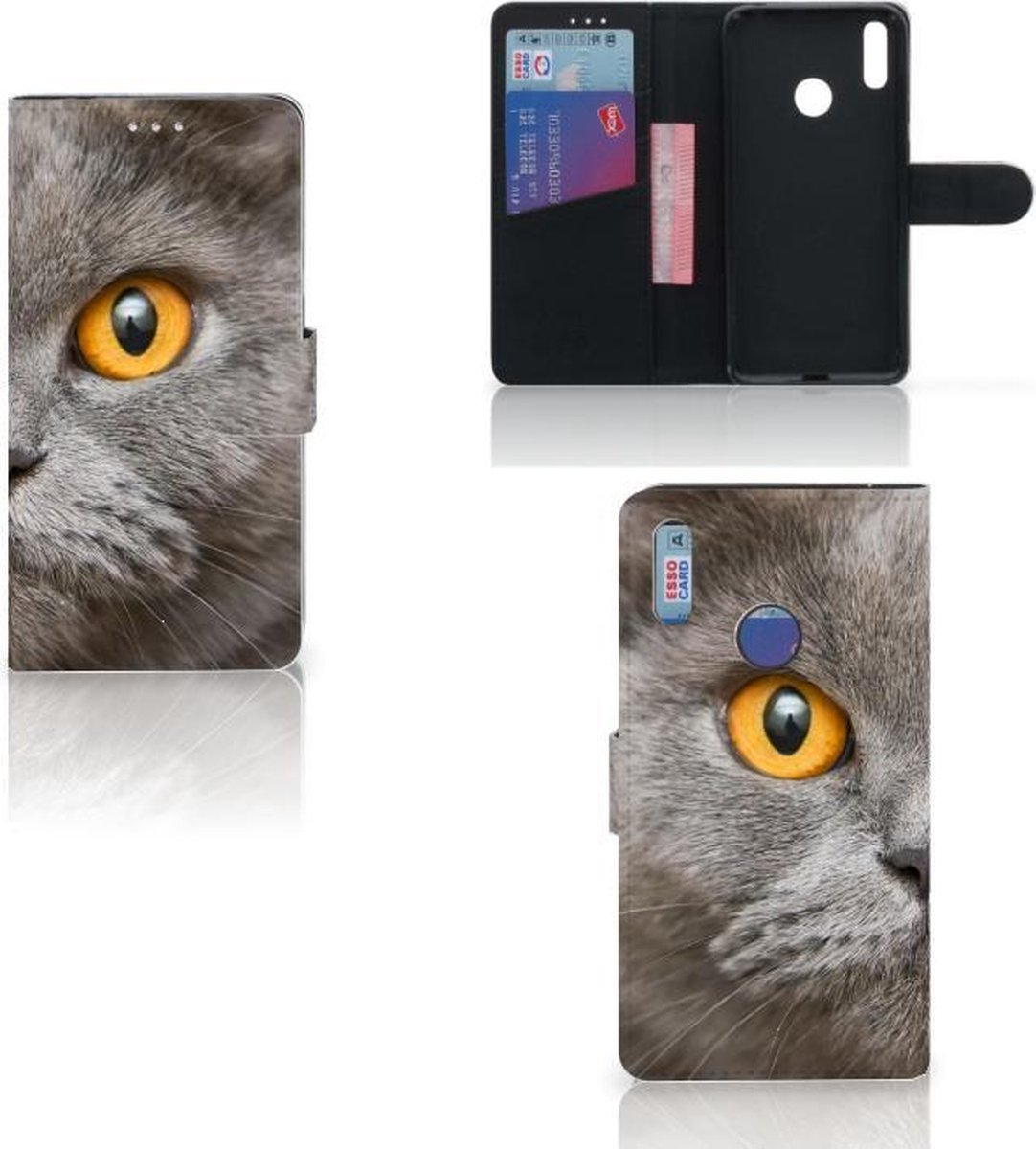 Telefoonhoesje met Pasjes Huawei Y7 (2019) Britse Korthaar