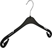 De Kledinghanger Gigant - 30 x Blouse / shirthanger kunststof zwart met rokinkepingen, 38 cm