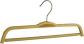 De Kledinghanger Gigant - 10 x Broekhanger berkenhout naturel gelakt met anti-slip broeklat, 37 cm