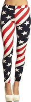 Boland - Verkleedkleding - Amerikaanse legging USA - M/L, Dames, Volwassenen - Multicolor