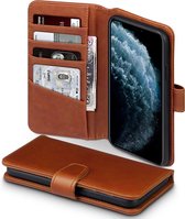 iPhone 11 Pro Max Bookcase hoesje - CaseBoutique - Effen Cognac - Leer