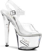 Pleaser Sandaal met enkelband, Paaldans schoenen -39 Shoes- TIPJAR-708-5 Paaldans schoenen Wit