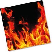 20x BBQ vlammen thema servetten 33 x 33 cm - Papieren wegwerp servetjes - barbecue/vlammen/vuur versieringen/decoraties