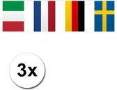 3x Vlaggenlijn Europa 10 meter