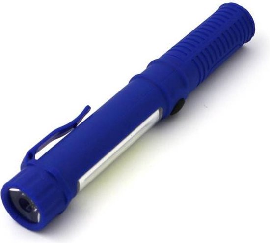Multifunctionele zaklamp - pen led zaklamp - zaklamp op batterijen - blauw  - DisQounts | bol.com