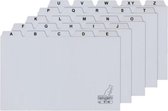Alfabet Index tabs voor kaartenbak - 135 x 200 mm - Grijs