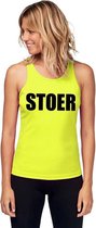 Neon geel sport shirt/ singlet Stoer dames S
