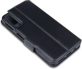 Qubits - lederen slim folio wallet hoes - Geschikt voor Samsung Galaxy A80 - Zwart