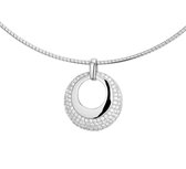 The Jewelry Collection Ketting Zirkonia 1,5 mm 42 + 3 cm - Zilver