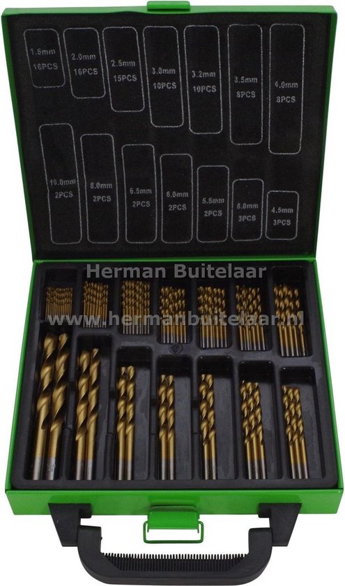 HSS Titanium boor set voor metaal en kunststof met rechte schacht voor