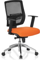 Bureaustoel - Verstelbare Armleuning - Stof - Zwart/Oranje - Ergonomisch