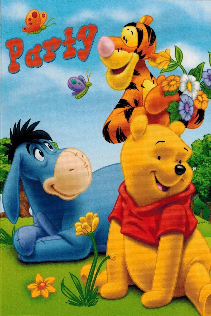 Uitnodigingen Winnie de Pooh, Tijgertje & Eyor Oranje