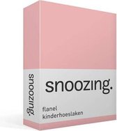Snoozing - Flanel - Kinderhoeslaken - Junior - 70x140/150 cm - Roze