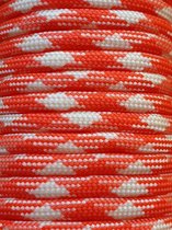 Paracord oranje wit 4 mm 31 meter