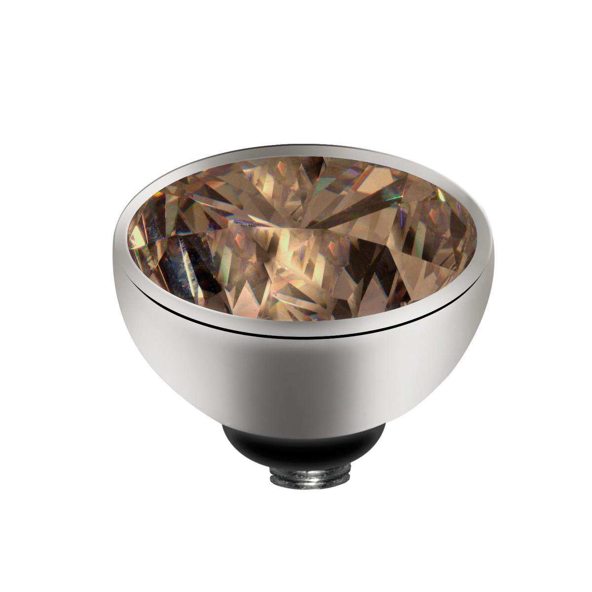 MelanO Twisted Zirkonia Setting Silver/Coffee 6mm M01SR-5011-06MM-SS-COFFEE