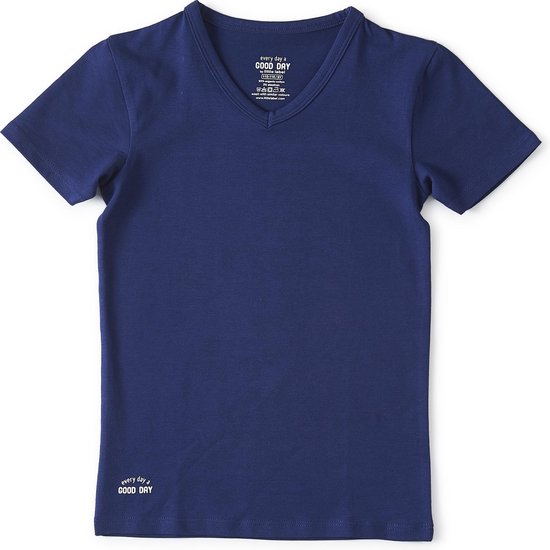 Little Label - garçon - T-shirt - bleu foncé - taille 122/128 - coton bio
