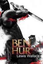 Boekomslag 'Ben-Hur' van Lewis Wallace met een gespierde man in actie