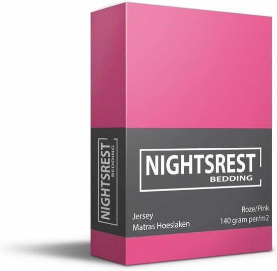 Nightsrest Jersey Hoeslaken - Roze Maat: 1-Persoons (80/90x200cm)