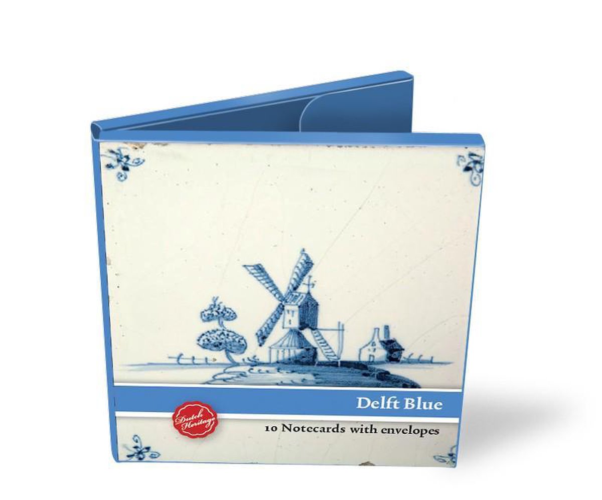 Kaartenmapje, 10 dubbele kaarten, Oud hollandse Delfts blauwe tegels