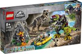 LEGO Jurassic World La bataille du T. rex contre le Dino-Mech – Kit de construction (716 pièces)