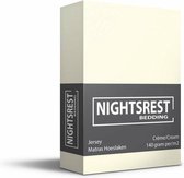 Nightsrest Jersey Hoeslaken - Crème Maat: Lits-jumeaux (190/200x200/220 cm)