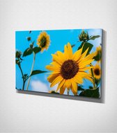 Yellow Flowers Canvas - 60 x 40 cm - Bloemen - Schilderij - Canvas - Slaapkamer - Wanddecoratie  - Slaapkamer - Foto op canvas